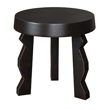 Solid Mango Wood Stool 3D model image 1 