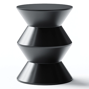 Elegant Black TURN Table 3D model image 1 