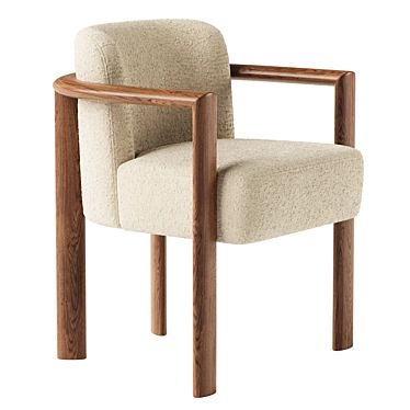 Boucle Cream Aria Dining Chair 3D model image 1 