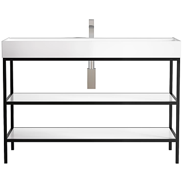 Cezares Cadro Console 2-Tiered White 3D model image 1 