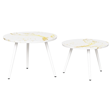 Round White Watsonia Coffee Tables 3D model image 1 