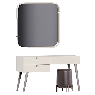 Elegant Pearl Dressing Table 3D model image 1 