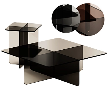 Modern EQ3 Verre Side & Coffee Tables 3D model image 1 