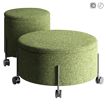 Adjustable Hubsch Pouffe Set 3D model image 1 