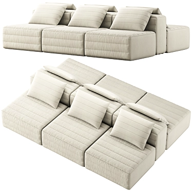 Modern D Design Sofa with OBJ Format 3D model image 1 