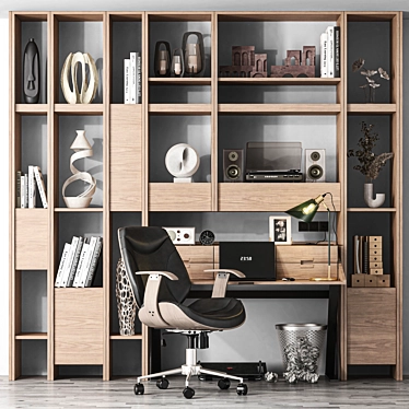 Modern Workspace Furniture Set 3D model image 1 