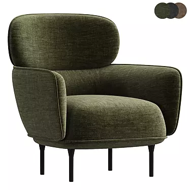 Modern Fabric Armchair by LEOLUX 3D model image 1 