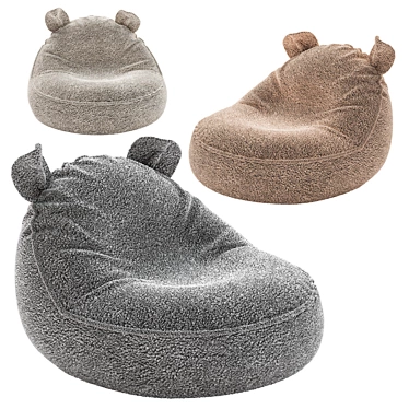 Cozy Bean Bag Chair with Ears 3D model image 1 