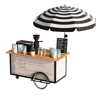 Mini Coffee Cart Model Set 3D model image 1 