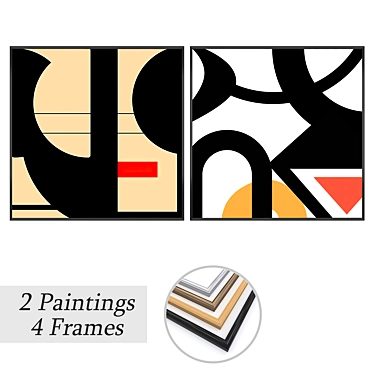 Diverse Art Set with Frames 3D model image 1 