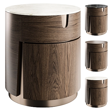 Radiane 54 Nightstand with Bronzoro Finish 3D model image 1 