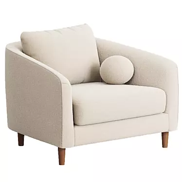 Elegant Remmy Upholstered Armchair 3D model image 1 