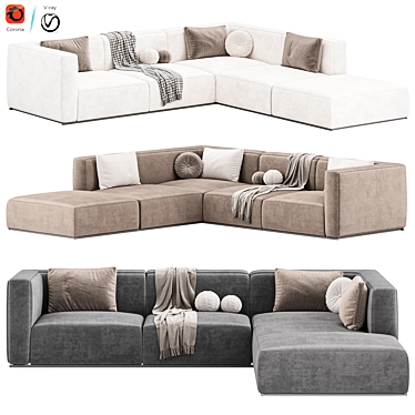 Luxury Shangai Sofa by Poliform 3D model image 1 