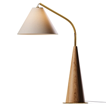 Gibson Metal and Natural Wood Table Lamp