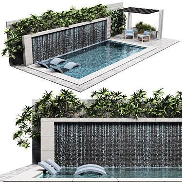 Luxury Pool and Landscape Elements 3D model image 1 