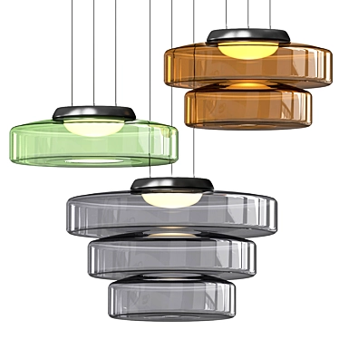 Contemporary Glass Pendant Light 3D model image 1 