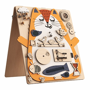 Interactive Cat Busy Board 3D model image 1 