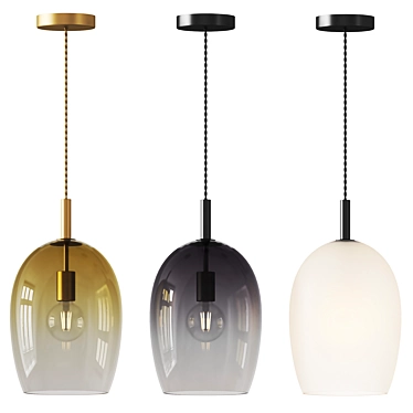 Adjustable Pendant Light with Cords 3D model image 1 