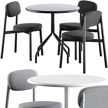 Modern Mesh Dining Set Ensemble 3D model image 1 