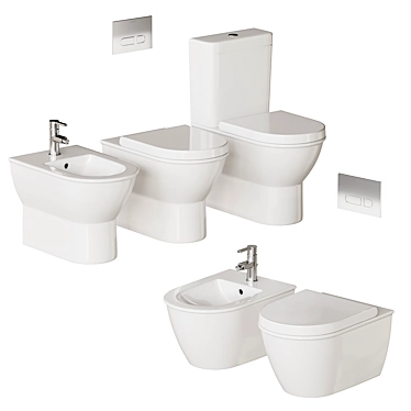 Darling New Ceramic Bathroom Set 3D model image 1 