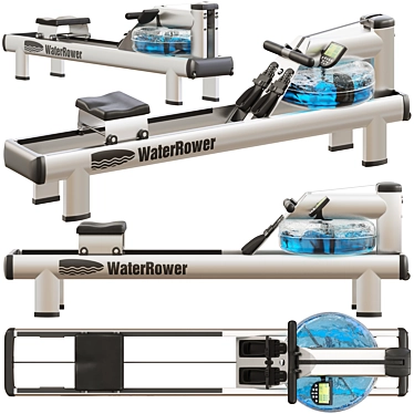 Metallic WaterRower M1 Rowing Machine 3D model image 1 