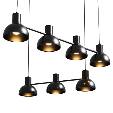 Modern Black Mostrid Pendant Lamp 3D model image 1 