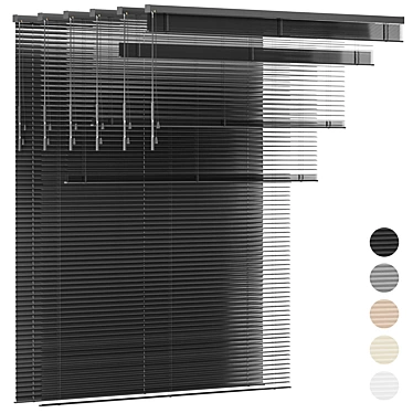 Premium Aluminum Venetian Blinds Collection 3D model image 1 