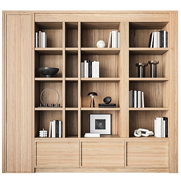  Modern Bookshelf Furniture Set 3D model image 1 