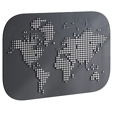 World Map Mosaic Art Print 3D model image 1 