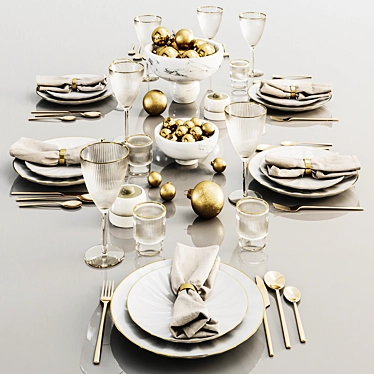 Festive Table Setting Render 3D model image 1 