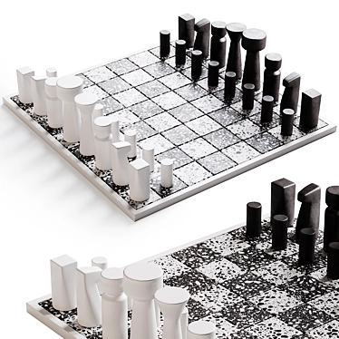 Luxury Terrazzo Chess Board 3D model image 1 