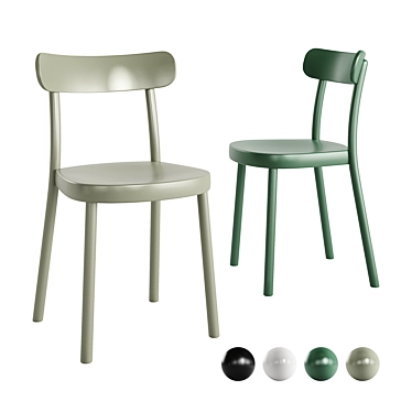 Trendy Open-Back Beech Chair 3D model image 1 