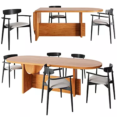 Tecta Lot conference table and Miniforms Claretta chair with armrests