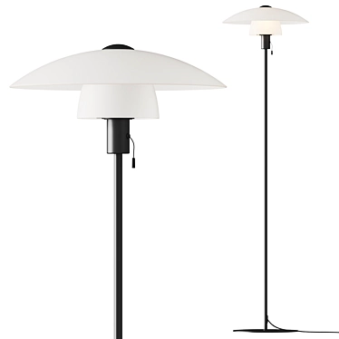 Modern Black Metal Floor Lamp 3D model image 1 