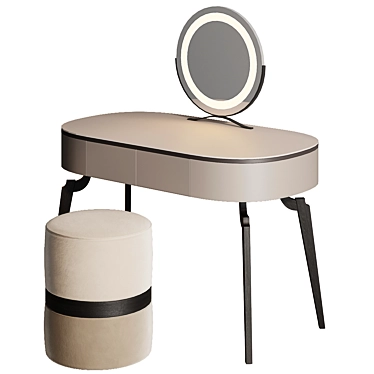 Modern Dressing Table with Mirror 3D model image 1 