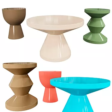 Versatile Zig Zag Stool Table 3D model image 1 