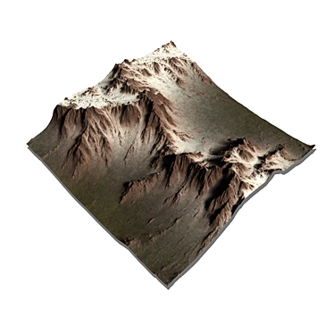 Snowy Peaks 3D Mountain Model 3D model image 1 