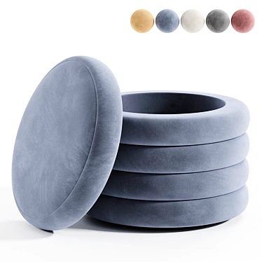 "Poul Pouf in 5 Color Options 3D model image 1 