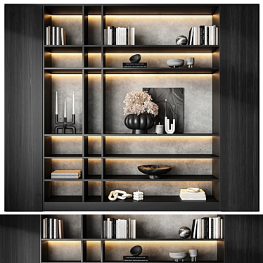 Modern Bookcase Furniture Set 3D model image 1 