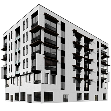 Modern Residential Building Architecture 3D model image 1 