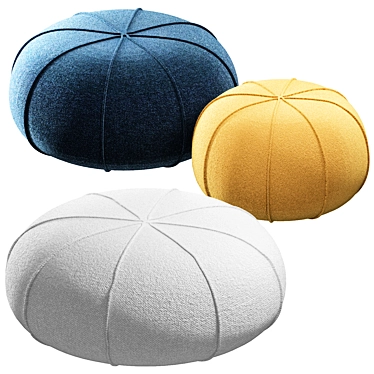 Cozy Modern Pouf Set 3D model image 1 