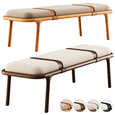 Belts Upholstered Bench: Modern Elegance 3D model image 1 