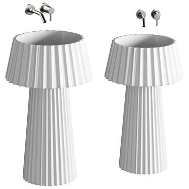 Elegant White Marble Pedestal Basin 3D model image 1 