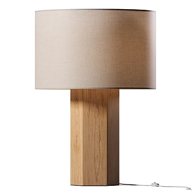 Sleek Wood Table Lamp 3D model image 1 