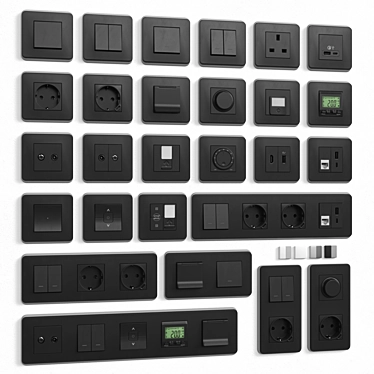 Schneider Unica Pro Switches & Sockets 3D model image 1 