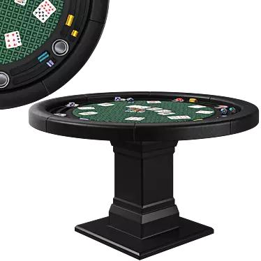 Green 55" Round Poker Table 3D model image 1 