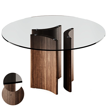 Elegant Porada Glass Dining Table 3D model image 1 