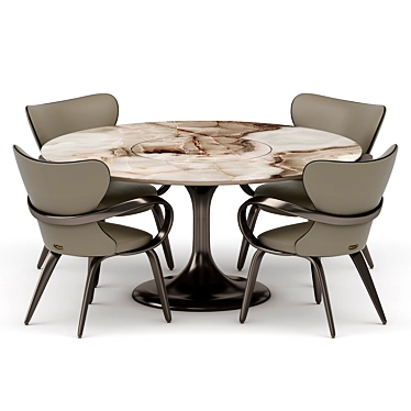 Elegant Dining Set Reves Noizette 3D model image 1 