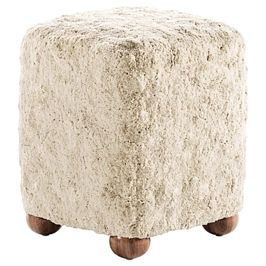 Textured Square Wool Ottoman Bed 3D model image 1 