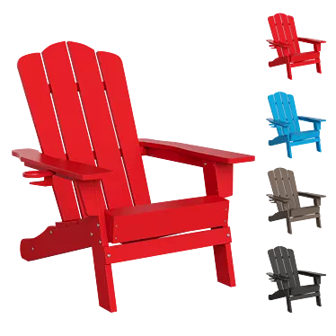 Adirondack Outdoor Chair with Cup Holder 3D model image 1 